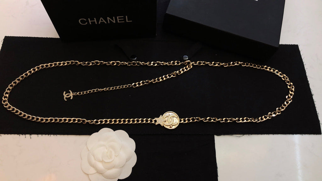 18K  Chanel Rhinestone Star Chain Necklace