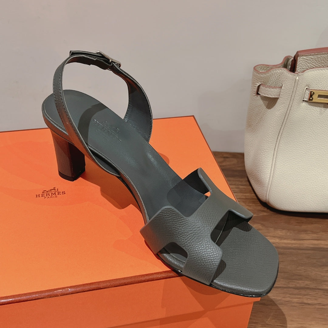 HERMES SLINGBACK SANDAL ETERNITE 75 FOSSIL LAMBSKIN