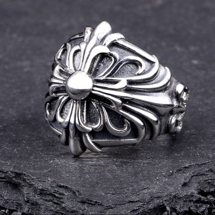 Chrome Hearts s925 sterling silver open cross ring