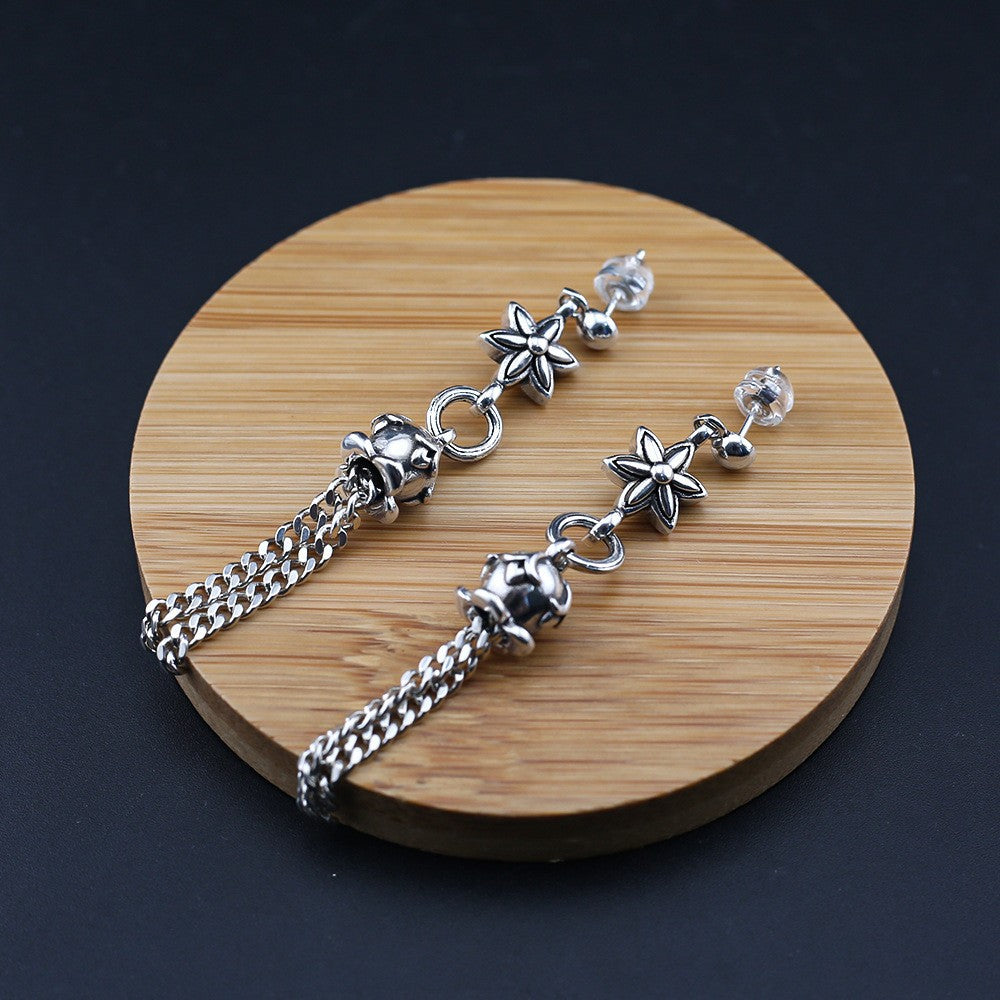 Chrome Hearts distressed six-pointed star earrings