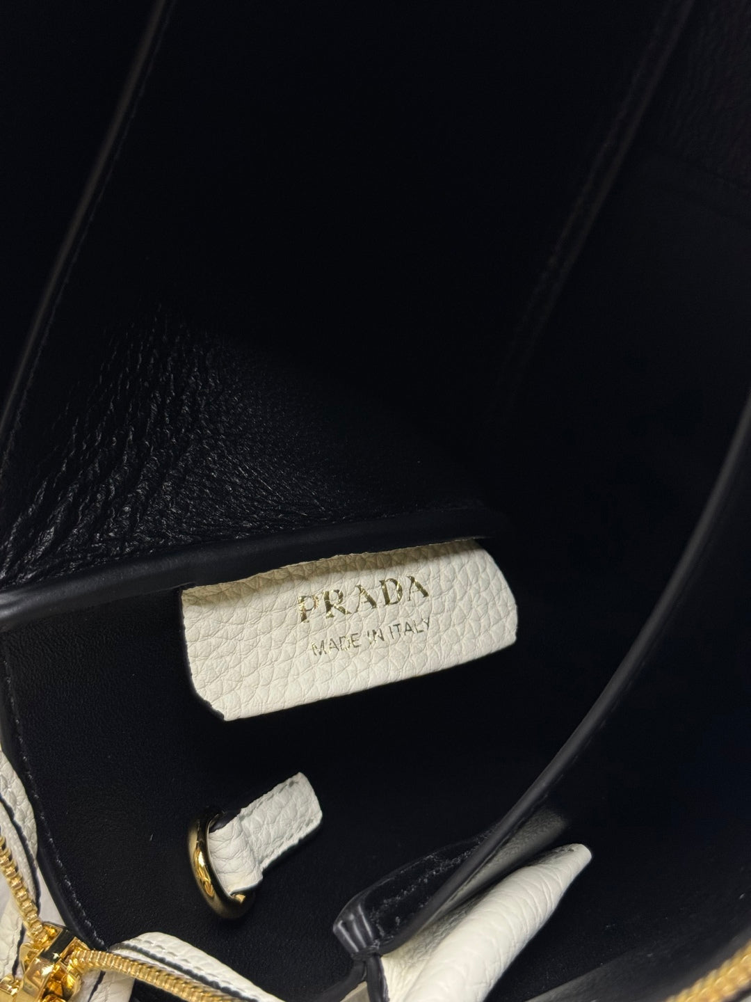 PRADA 25S SMALL BAG 23 IN IVORY CALFSKIN GOLD HARDWARE