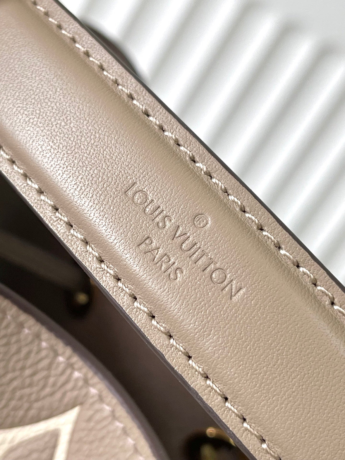 LOUIS VUITTON CRAFTY NEONOE 26 IN BROWN AND CREAM BICOLOR EMPREINTE CALFSKIN