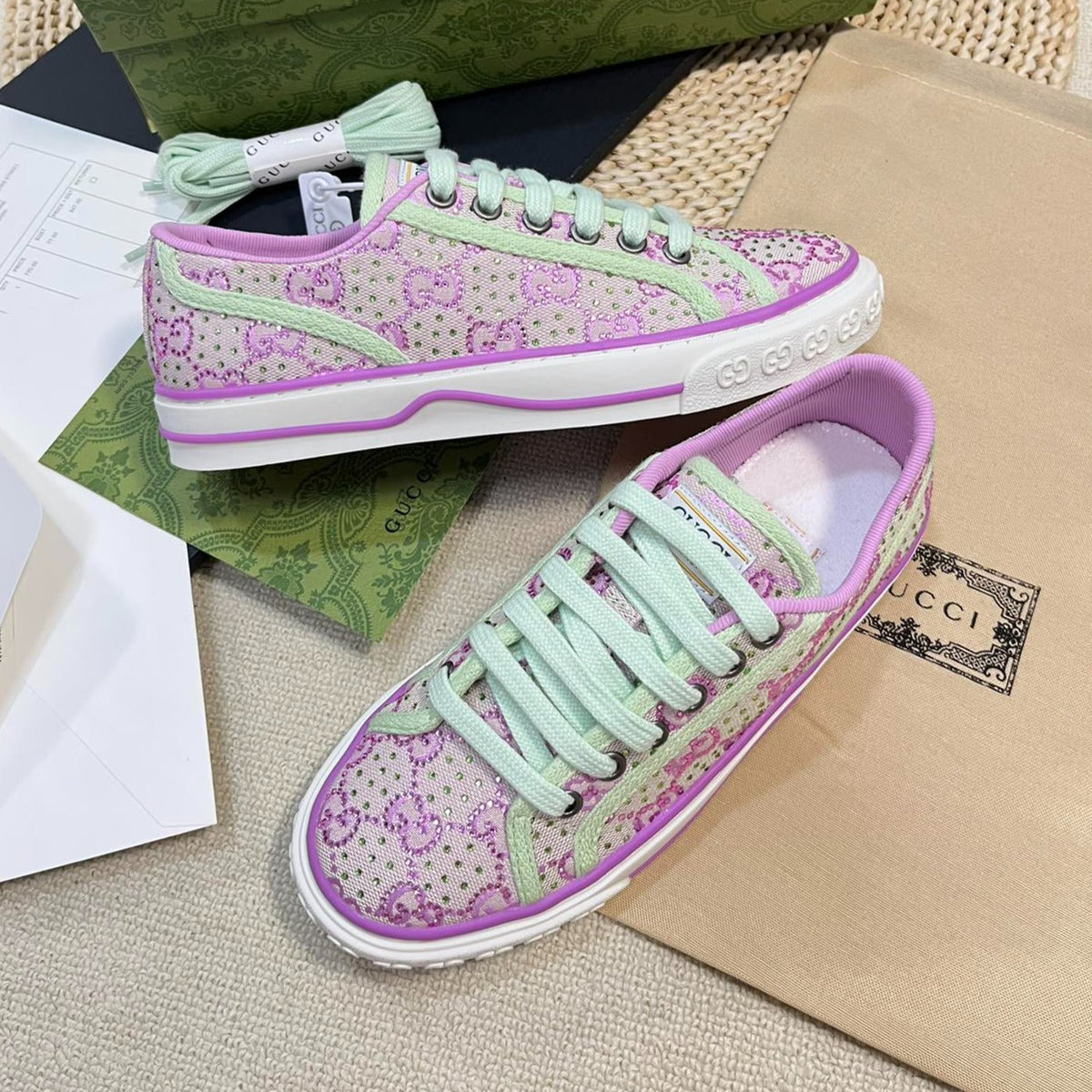 GUCCI Sneaker Tennis 1977 White Bright Purple