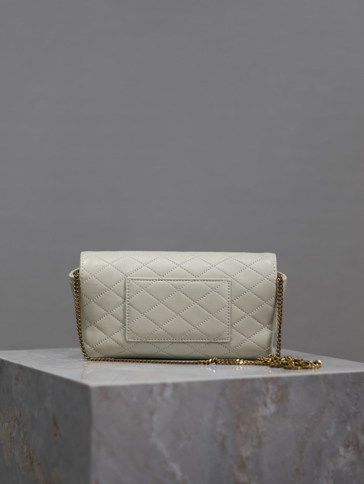 YSL 25S SAINT LAURENT GABY 19 IN BLANC VINTAGE QUILTED CALFSKIN GOLD HARDWARE